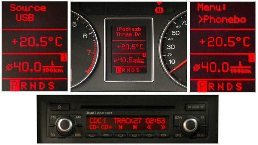 Dension Gateway Pro BT, Audi cluster