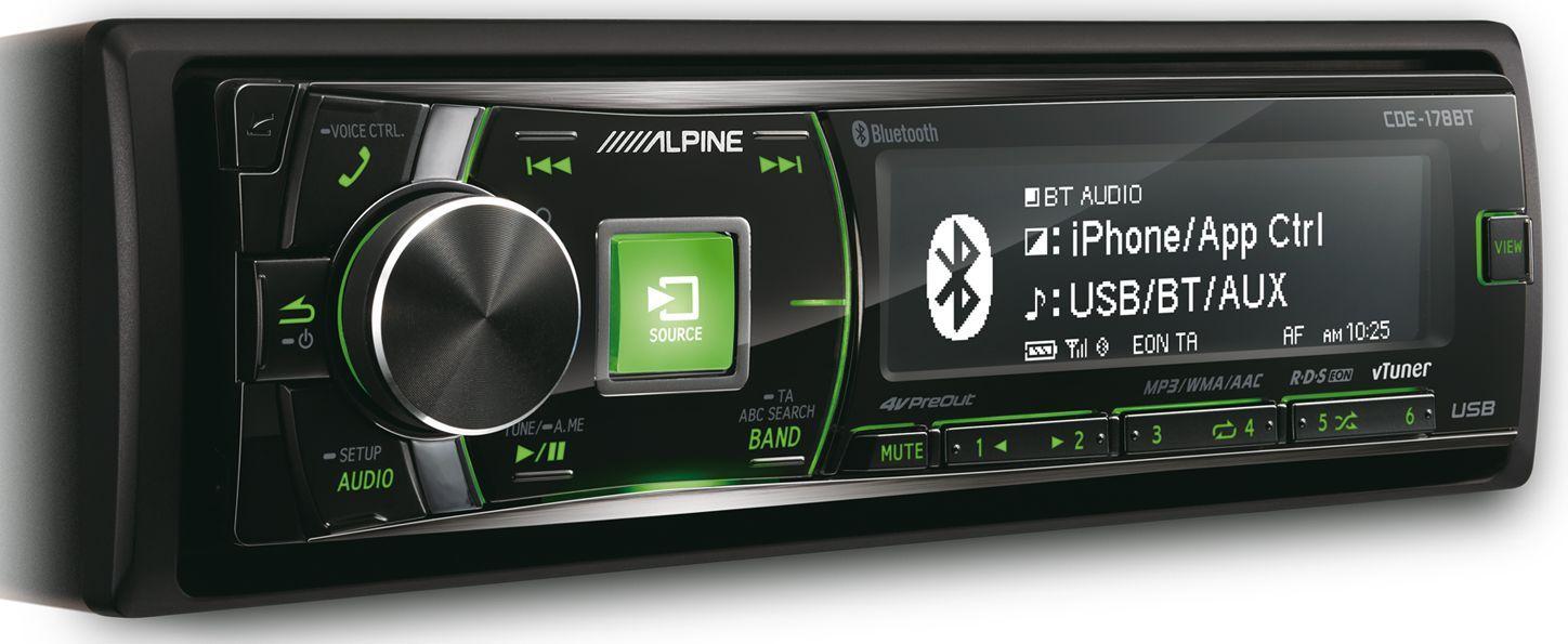 Alpine CDE-178BT green