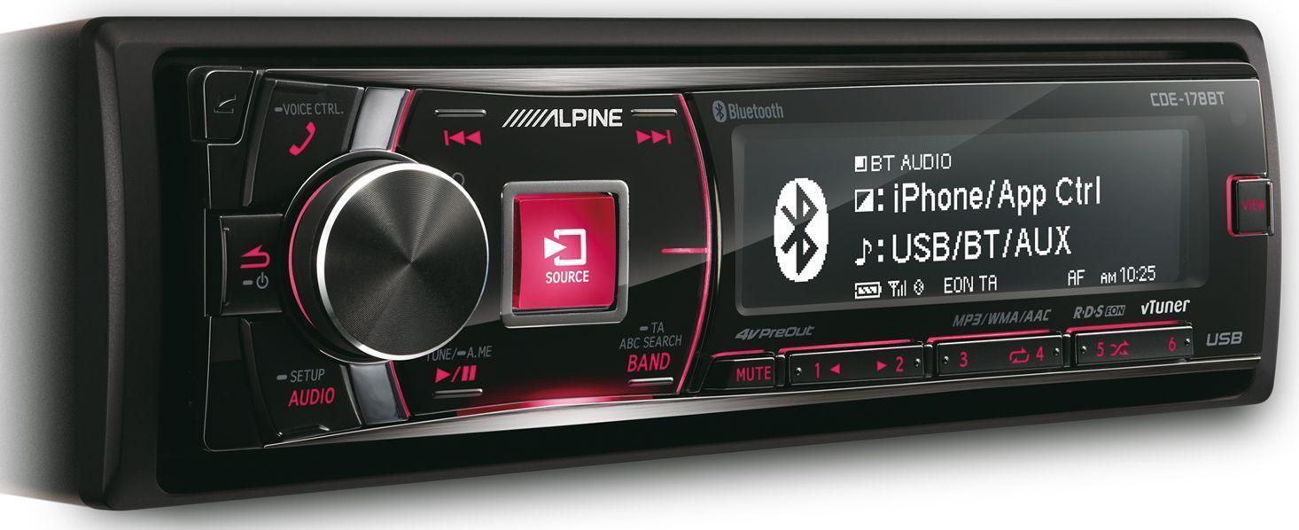 Alpine CDE-178BT red