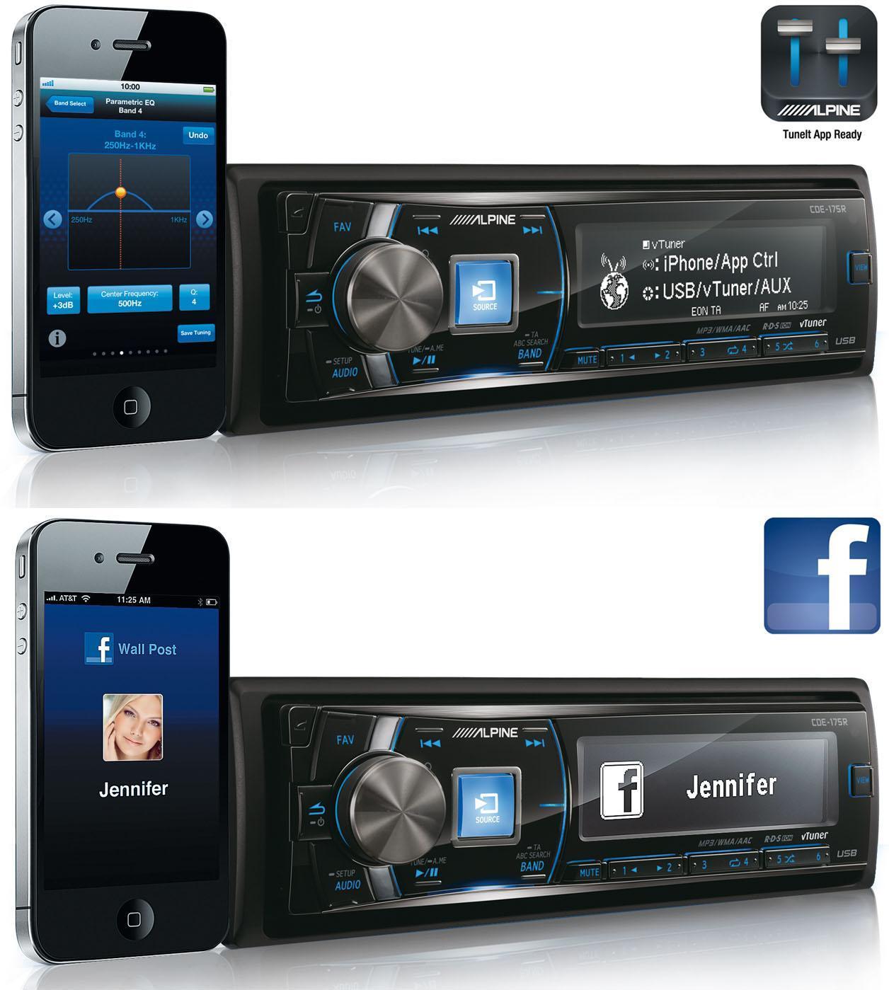 Alpine CDE-178BT TuneIt Facebook