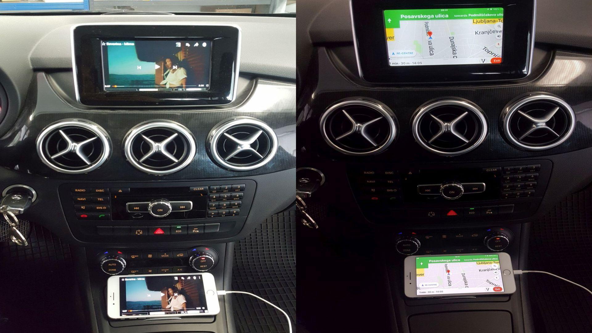 Mercedes B: kamera spredaj in zadaj + MirrorLink 12
